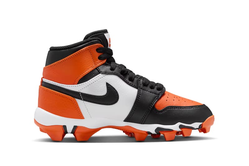 Air Jordan 1 Mid TD Cleat "Shattered Backboard" Has a Release Date Starfish/White-Black FJ6805-801 summer 2025 july release date soccer football cleat black orange Jordan Brand
