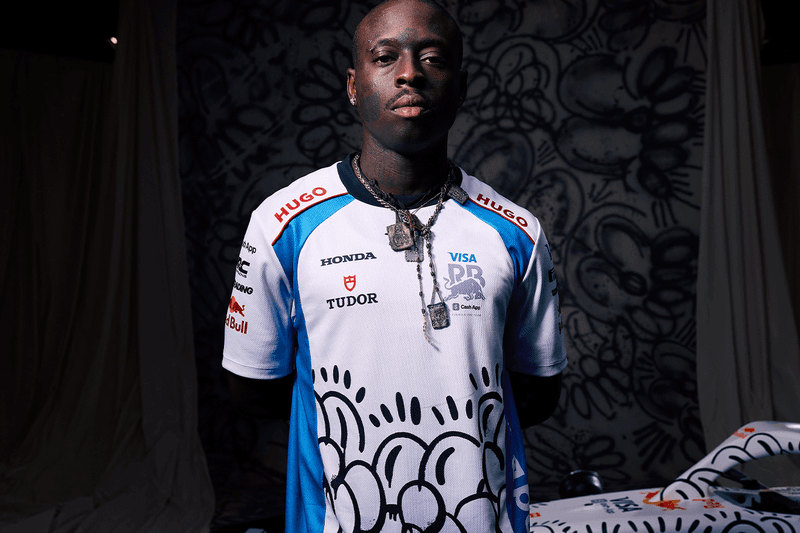 Olaolu Slawn VCARB Formula 1 Car Collaboration artwork HUGO Liam Lawson Isack Hadjar