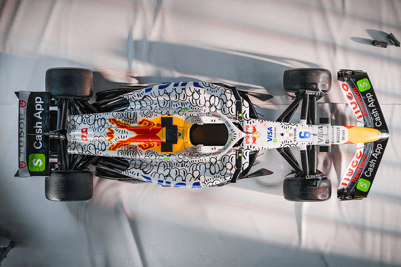Olaolu Slawn VCARB Formula 1 Car Collaboration artwork HUGO Liam Lawson Isack Hadjar
