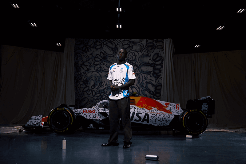 Olaolu Slawn VCARB Formula 1 Car Collaboration artwork HUGO Liam Lawson Isack Hadjar