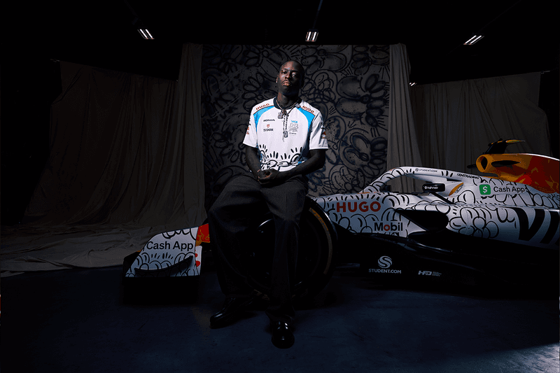 Olaolu Slawn VCARB Formula 1 Car Collaboration artwork HUGO Liam Lawson Isack Hadjar