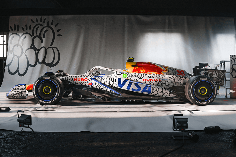Olaolu Slawn VCARB Formula 1 Car Collaboration artwork HUGO Liam Lawson Isack Hadjar