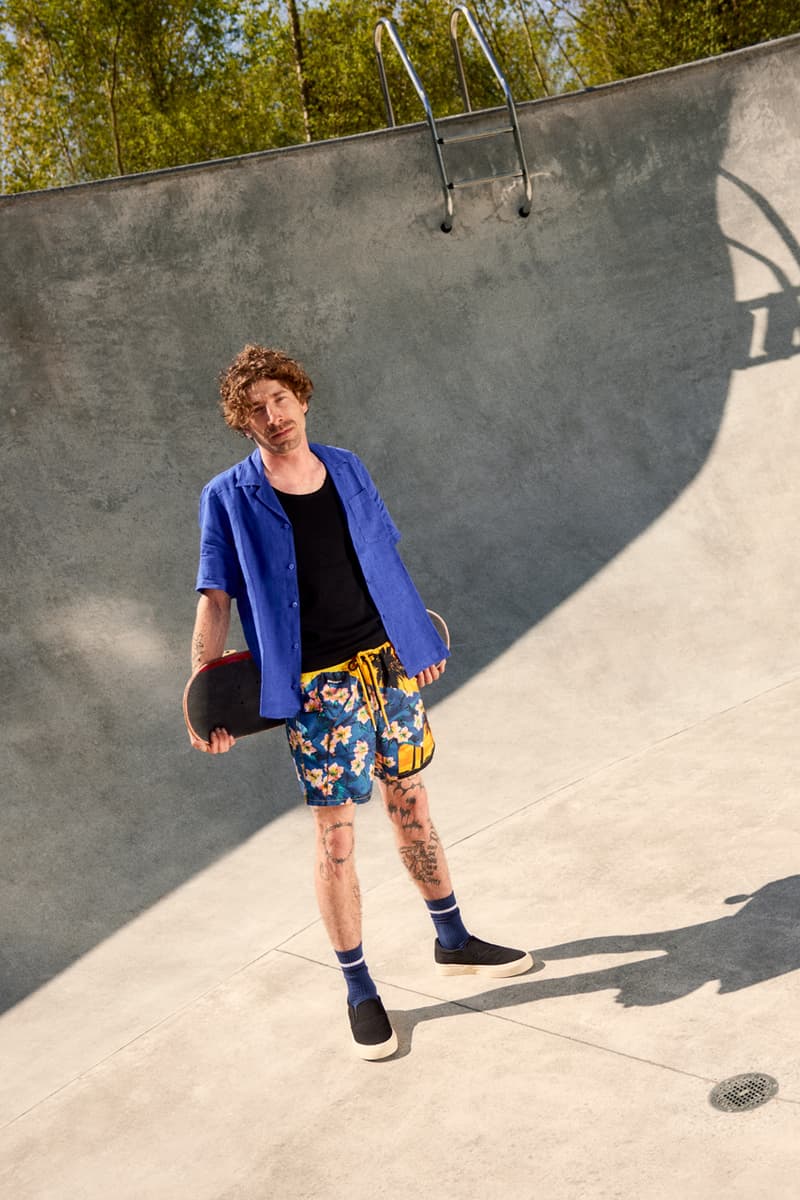 palm angels vilebrequin swimwear trunks shorts hawaiian pattern beach tropical camo paint street art palm tree icon motif logo 