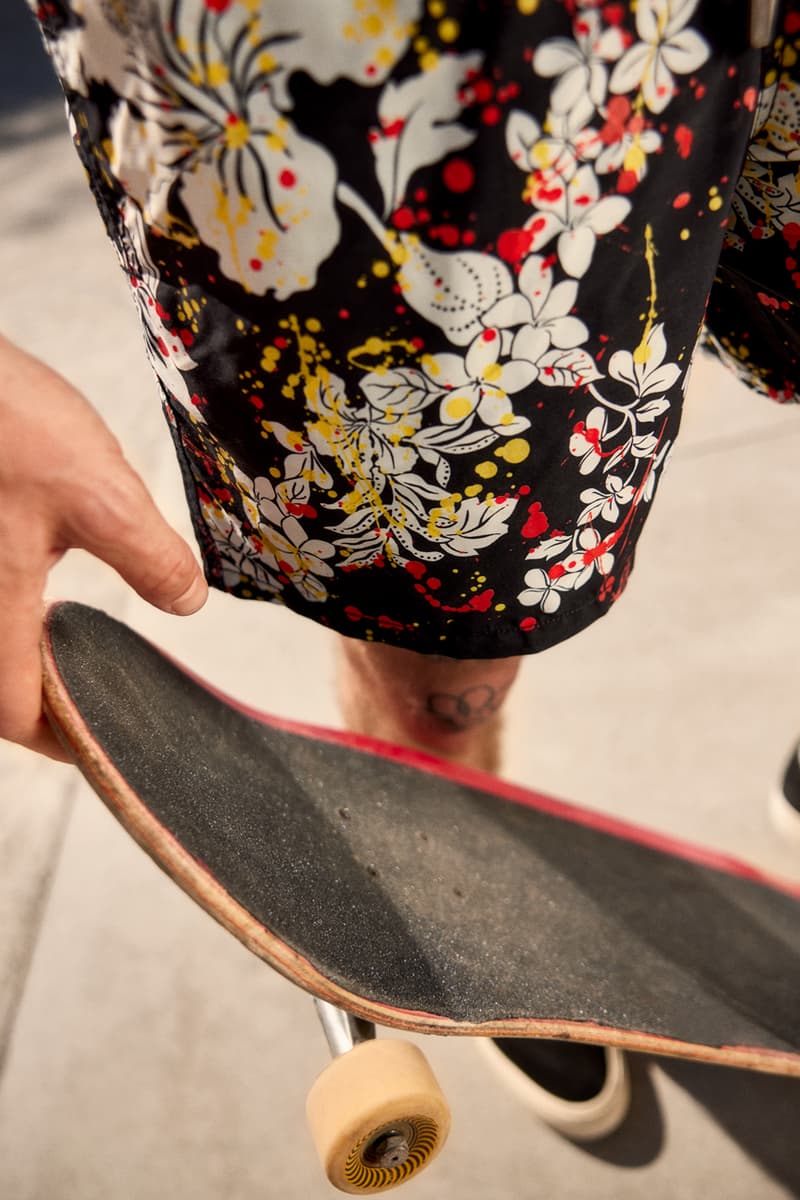 palm angels vilebrequin swimwear trunks shorts hawaiian pattern beach tropical camo paint street art palm tree icon motif logo 
