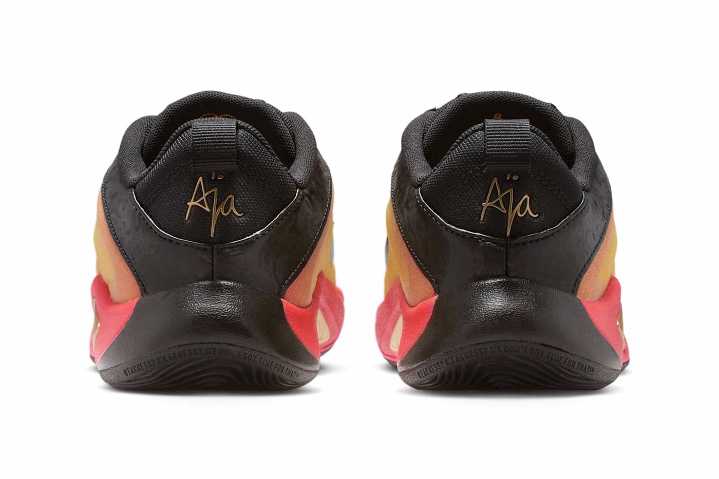 Official Look at the Nike A'One "All-Star" Black/Bright Crimson-Metallic Gold-University Gold HQ1728-001 aja wilson wnba las vegas aces