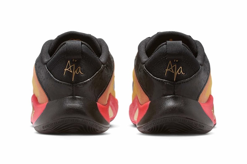Official Look at the Nike A'One "All-Star" Black/Bright Crimson-Metallic Gold-University Gold HQ1728-001 aja wilson wnba las vegas aces