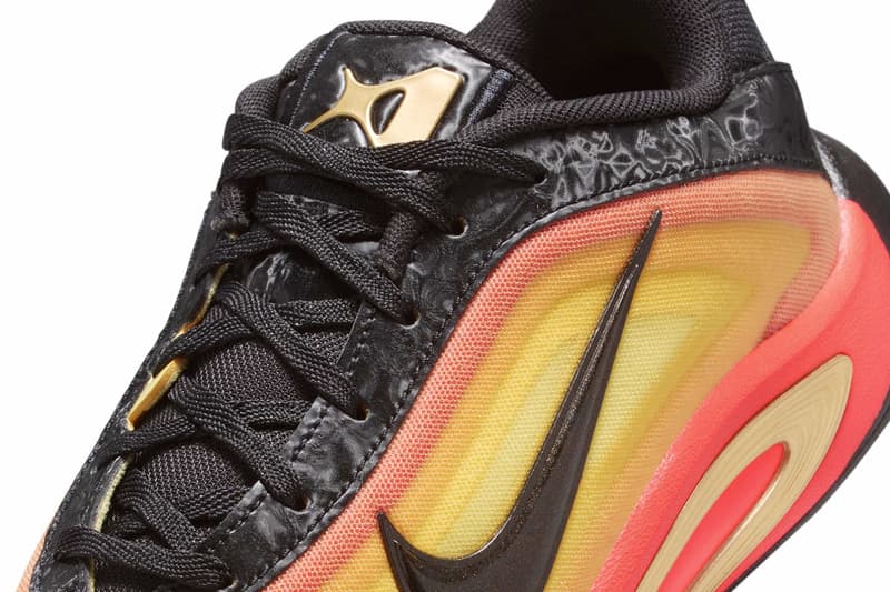Official Look at the Nike A'One "All-Star" Black/Bright Crimson-Metallic Gold-University Gold HQ1728-001 aja wilson wnba las vegas aces