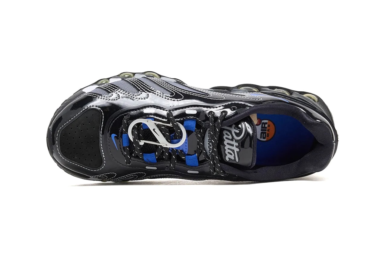 First Look at the Patta x Nike Air Max DN8 Black/Game Royal IB4029-001 Edson "Barbapapa" Sabajo dutch brand 