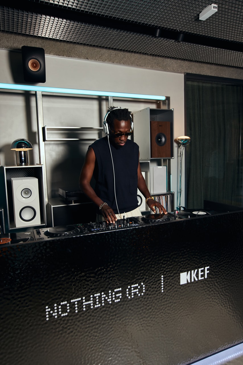 nothing kef music gallery headphone 1 launch party event london over-ear tech music errol touching bass audio immersive sound