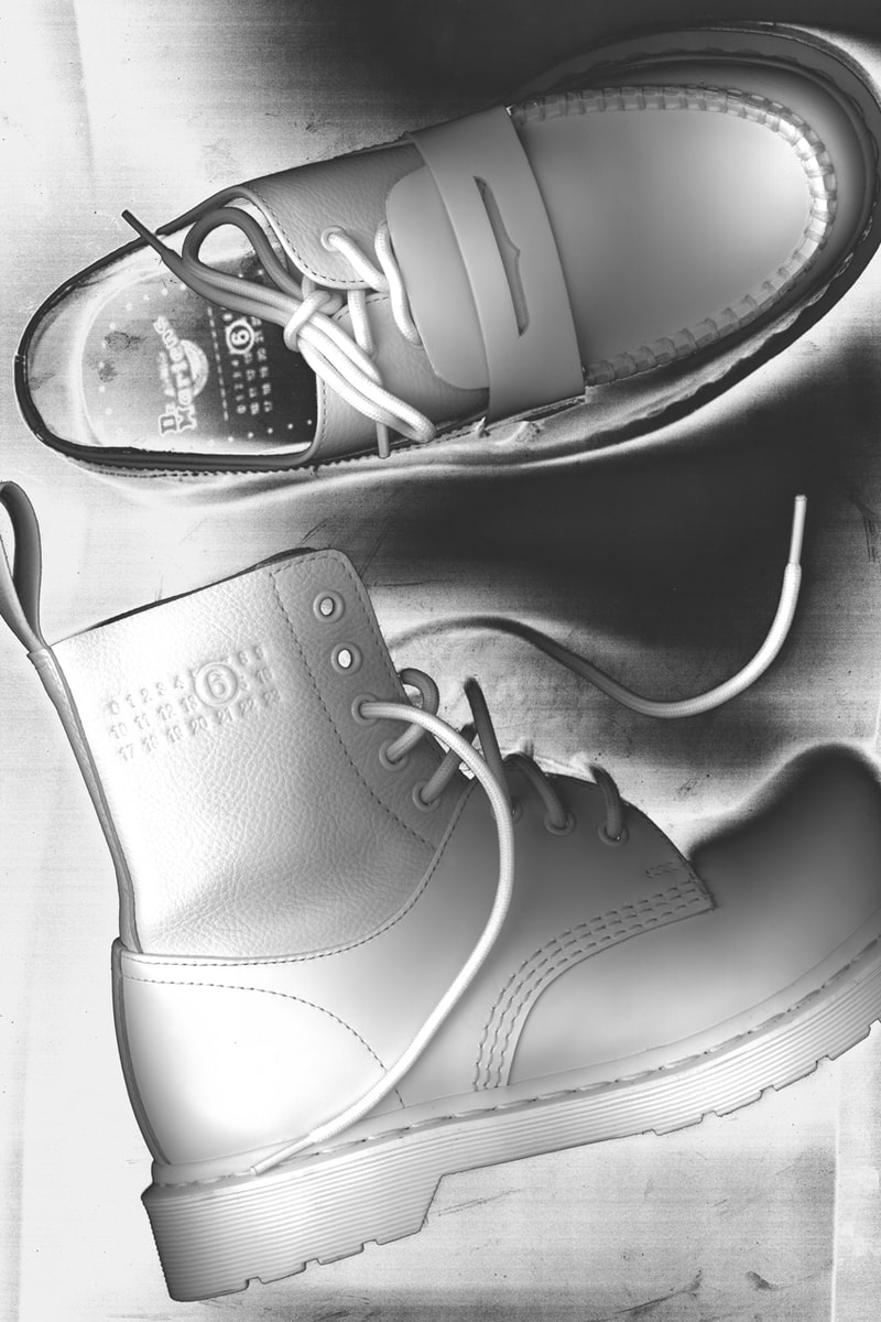 MM6 Maison Margiela and Dr. Martens Meet Again for New Capsule release info 1460 / 1461 and the MM6 Maison Margiela x Dr. Martens 1461 / Penton hybrid sneaker loafer combat boot stitching sole price