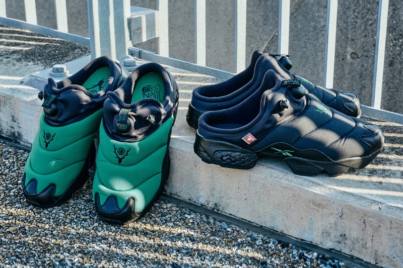 The SOUTH2 WEST8 x Reebok IPF Mule Black/Black/Green, Green/Black/Black 100217328 100217329 Release Info