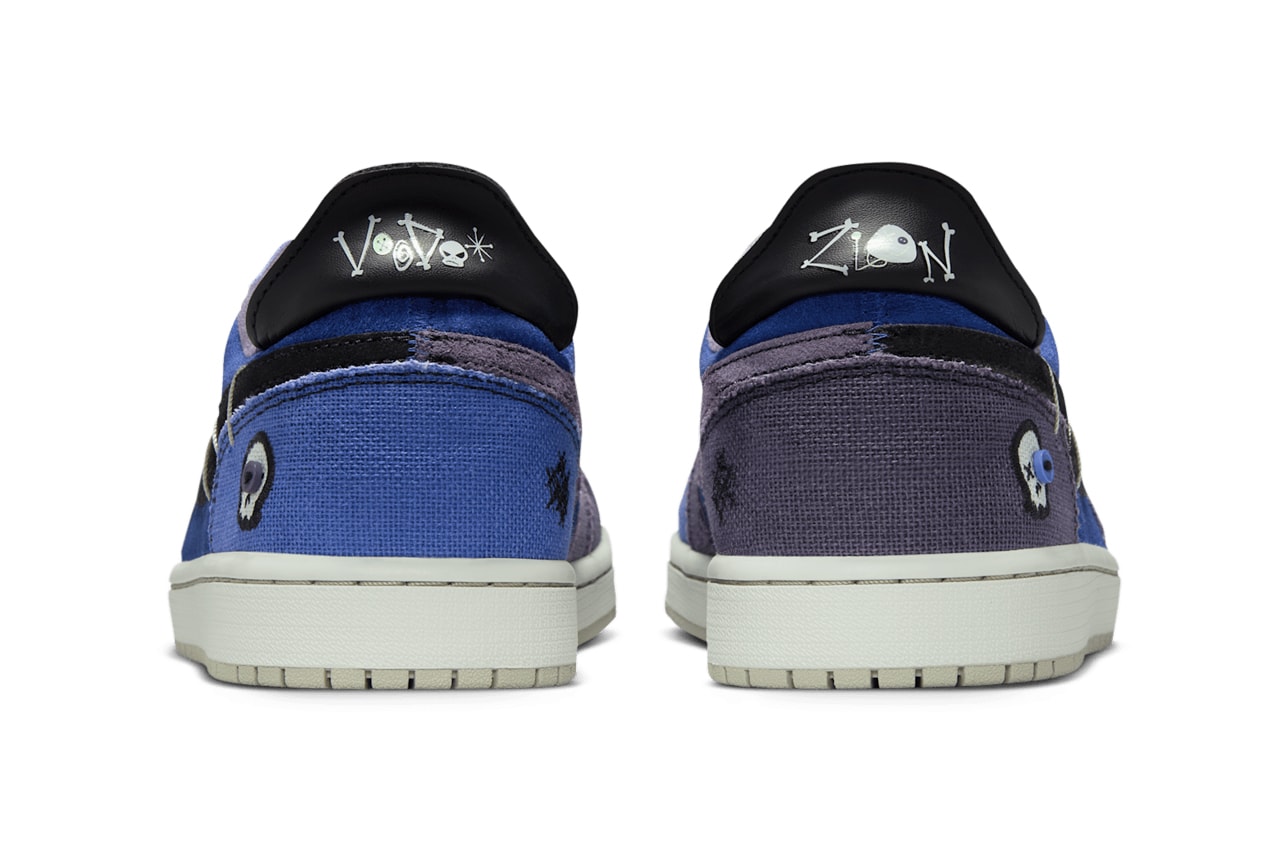 Zion Williamson Voodoo Air Jordan 1 Low OG Blue Release Info IH2309-500 date store list buying guide photos price