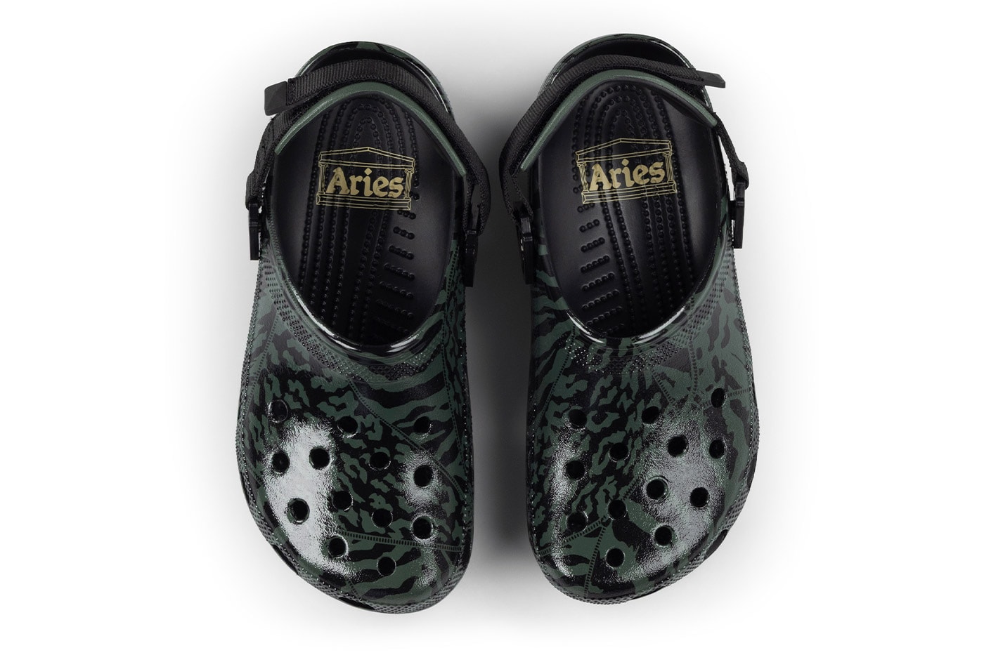 Aries Arise Crocs Classic Clog 211060-001 211060-3AC "Dark Algae Green" "High Shine Black"  Release Info