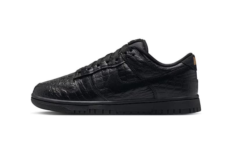 Nike Dunk Low Receives "Black Croc Skin" Makeover Black/Metallic Gold-Off-Noir HV4388-001