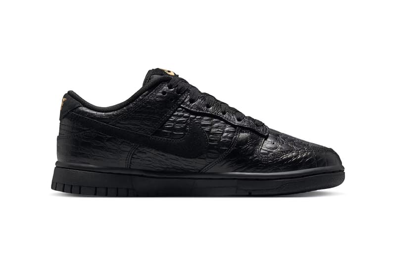 Nike Dunk Low Receives "Black Croc Skin" Makeover Black/Metallic Gold-Off-Noir HV4388-001