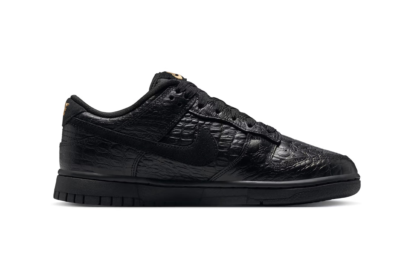 Nike Dunk Low Receives "Black Croc Skin" Makeover Black/Metallic Gold-Off-Noir HV4388-001