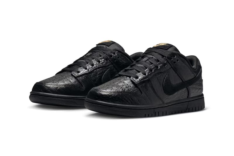 Nike Dunk Low Receives "Black Croc Skin" Makeover Black/Metallic Gold-Off-Noir HV4388-001
