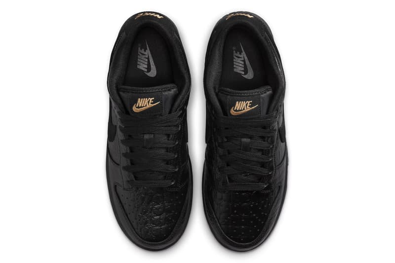 Nike Dunk Low Receives "Black Croc Skin" Makeover Black/Metallic Gold-Off-Noir HV4388-001