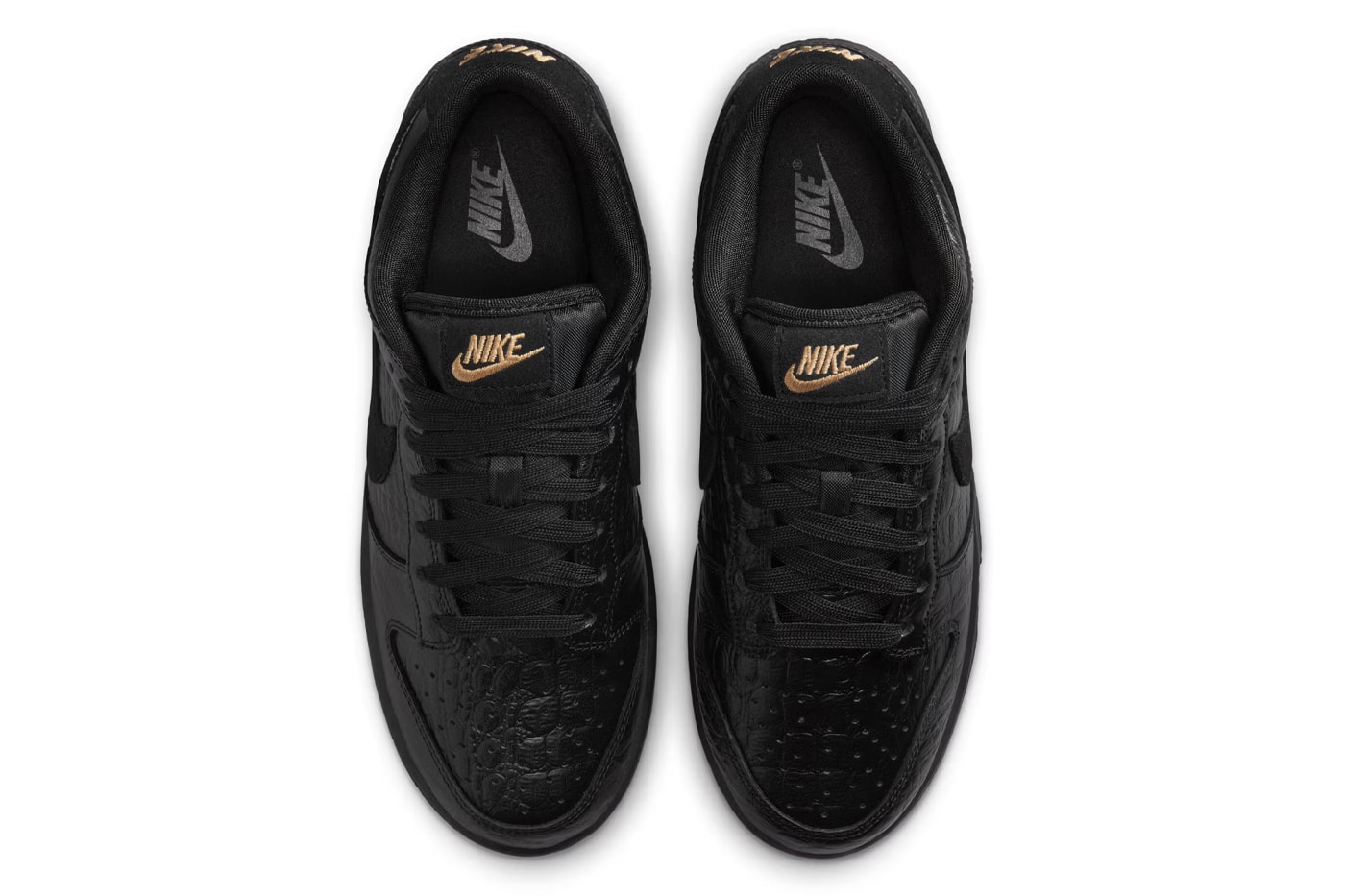 Nike Dunk Low Receives "Black Croc Skin" Makeover Black/Metallic Gold-Off-Noir HV4388-001