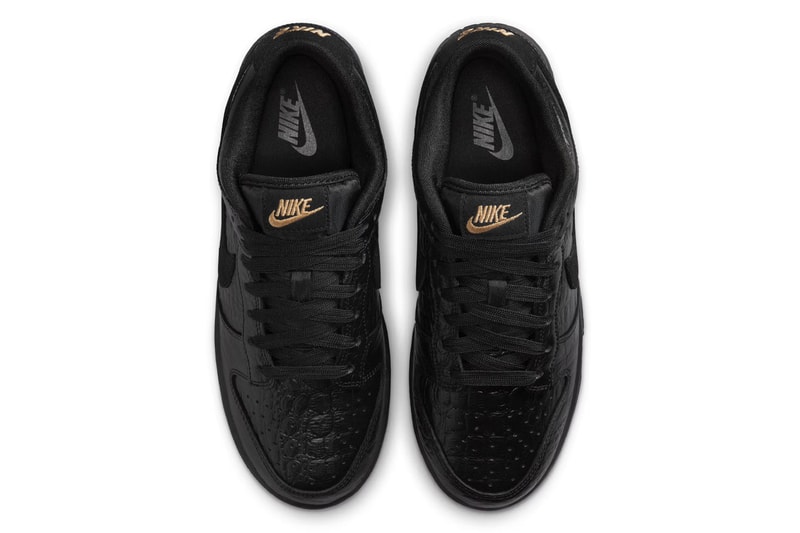 Nike Dunk Low Receives "Black Croc Skin" Makeover Black/Metallic Gold-Off-Noir HV4388-001