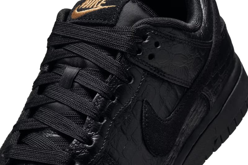 Nike Dunk Low Receives "Black Croc Skin" Makeover Black/Metallic Gold-Off-Noir HV4388-001