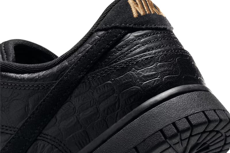 Nike Dunk Low Receives "Black Croc Skin" Makeover Black/Metallic Gold-Off-Noir HV4388-001