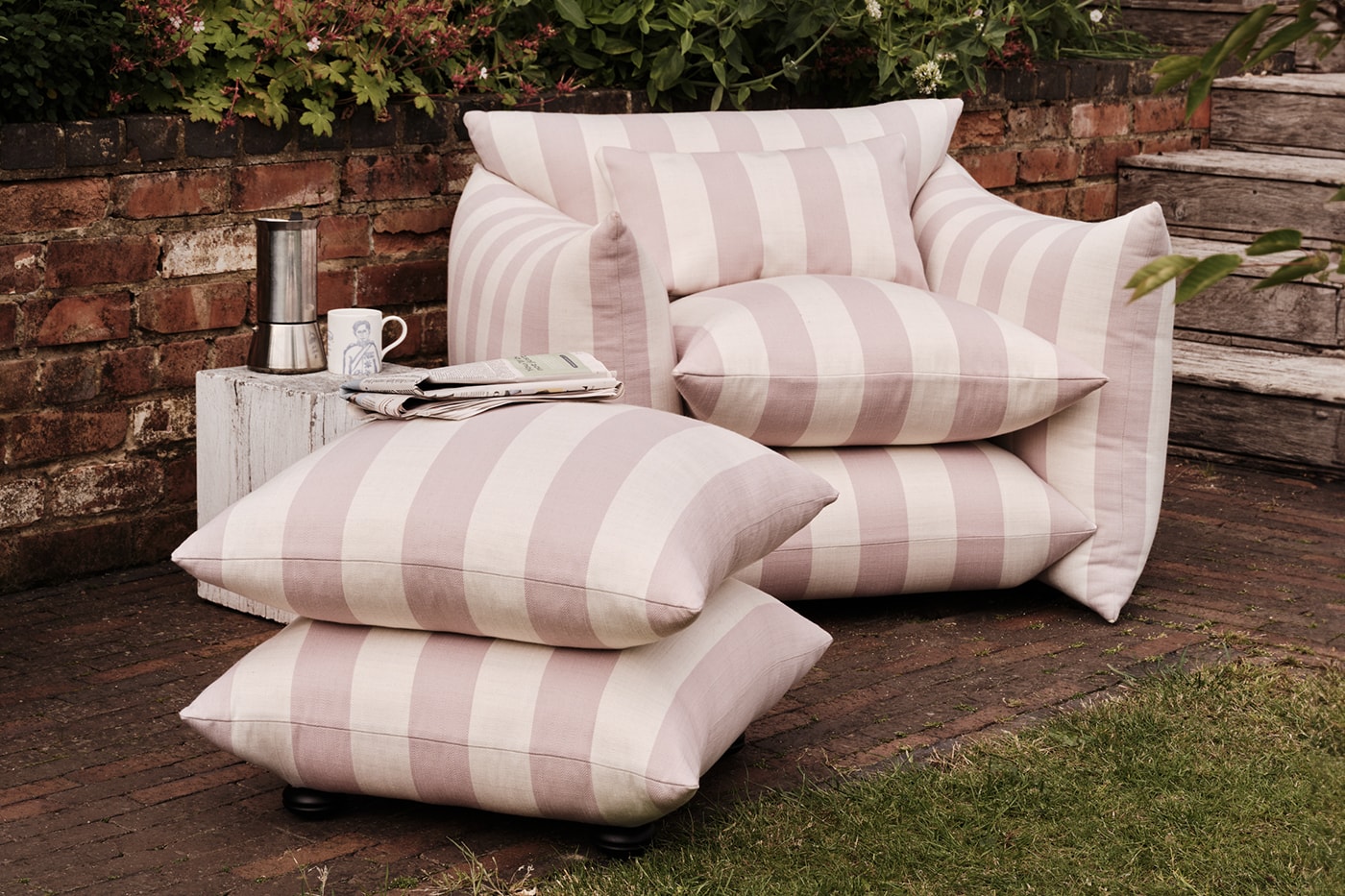 Buchanan Studio Outdoor Collection chairs stools release info Angus Buchanan Charlotte Buchanan Wild Fabric Collection Trevira CS performance textiles