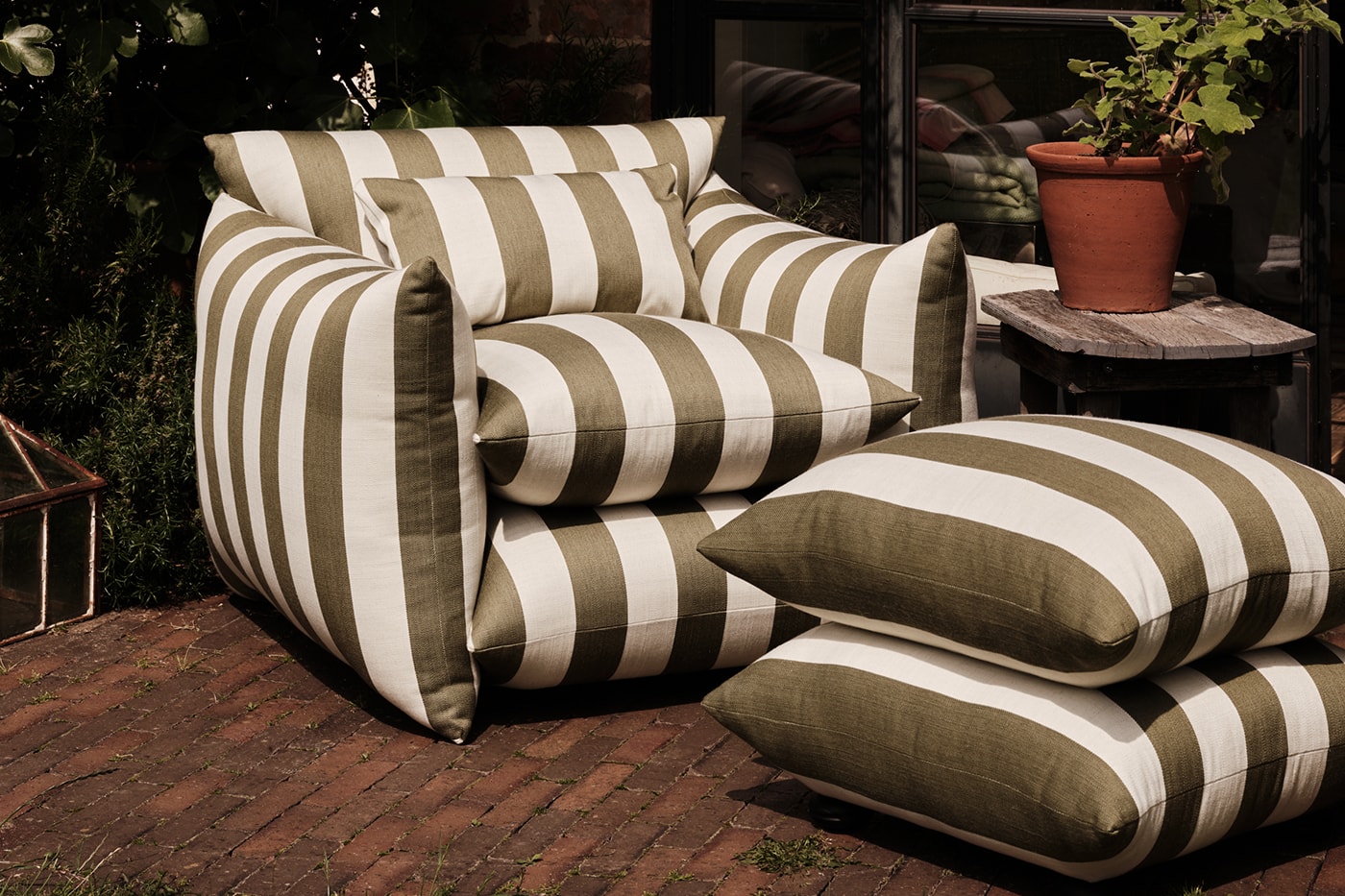 Buchanan Studio Outdoor Collection chairs stools release info Angus Buchanan Charlotte Buchanan Wild Fabric Collection Trevira CS performance textiles