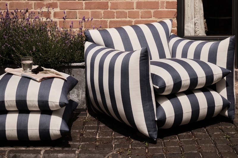 Buchanan Studio Outdoor Collection chairs stools release info Angus Buchanan Charlotte Buchanan Wild Fabric Collection Trevira CS performance textiles