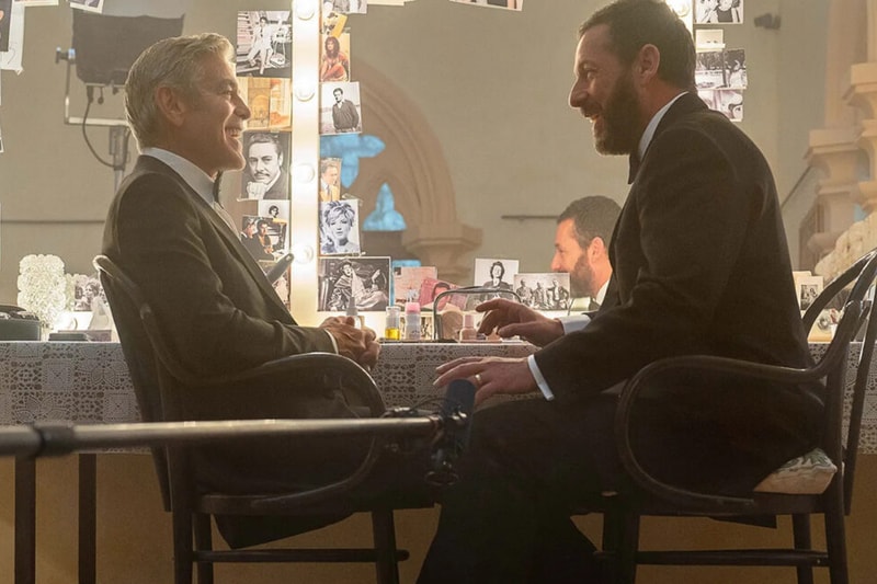 First Look Images of George Clooney and Adam Sandler in Noah Baumbach's Netflix Film 'Jay Kelly' comedy drama venice film festival , Laura Dern, Billy Crudup, Grace Edwards, Stacy Keach, Riley Keough, Isla Fisher, Jim Broadbent, Greta Gerwig, Patrick Wilson