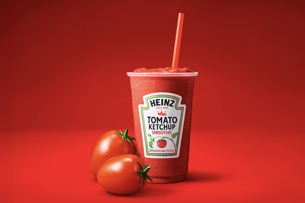 HEINZ and Smoothie King Drop First-Ever Ketchup Smoothie Acai sorbet, crisp apple juice, juicy strawberries, and tart raspberries ketchup