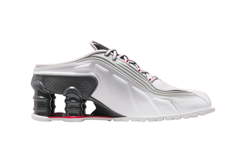 Martine Rose x Nike Shox MR4 "Fire Red” "Metallic Platinum" IM5420-600 IM5420-100 Release Info 