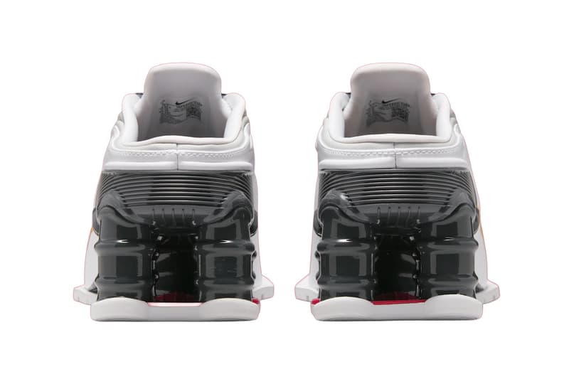 Martine Rose x Nike Shox MR4 "Fire Red” "Metallic Platinum" IM5420-600 IM5420-100 Release Info 