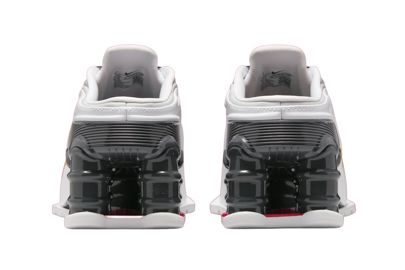Martine Rose x Nike Shox MR4 "Fire Red” "Metallic Platinum" IM5420-600 IM5420-100 Release Info 