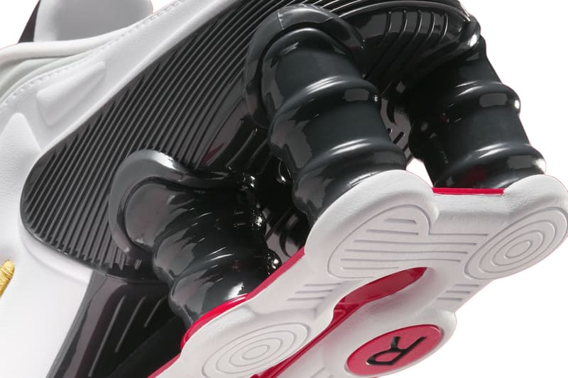 Martine Rose x Nike Shox MR4 "Fire Red” "Metallic Platinum" IM5420-600 IM5420-100 Release Info 