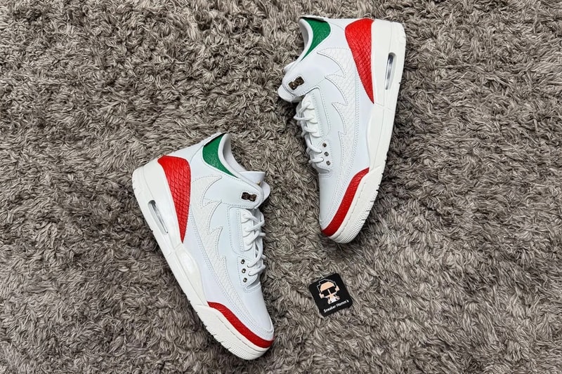 First Look at the Air Jordan 3 Mexico "El Vuelo" Summit White/Metallic Gold-Pine Green-Dragon Red-Sail  IO1752-100