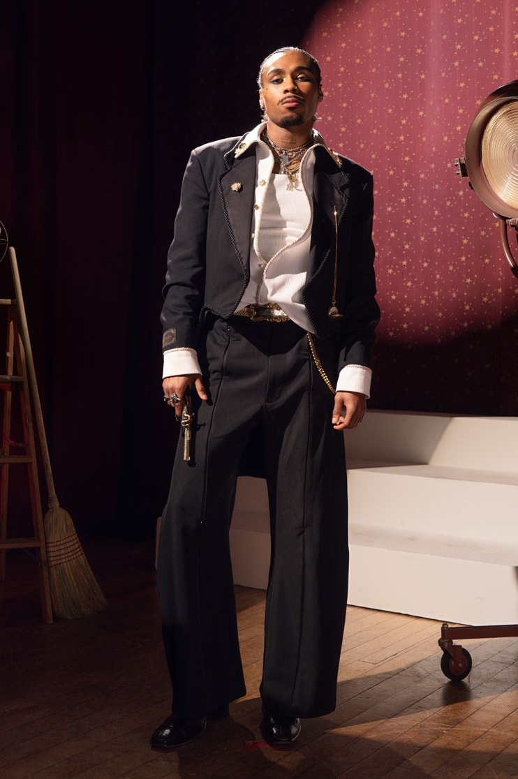 Kody Phillips Takes Us to the Cabaret for Fall/Winter 2025 the great show collection release info price drop leather jacket lasso shirt designer lookbook new york city menswear 