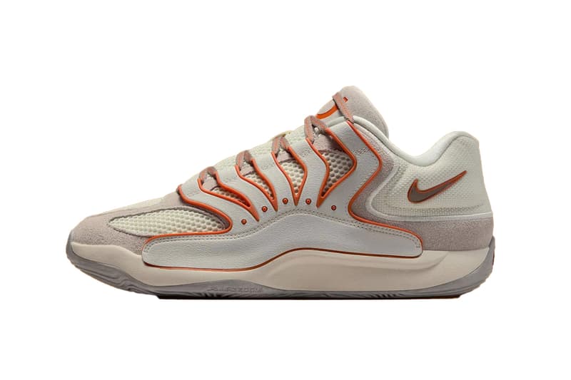 Nike KD 18 “Rise” Soft Pearl/Light Bone-Campfire Orange-Light Iron Ore  HV1992-003 Release Info Kevin Durant