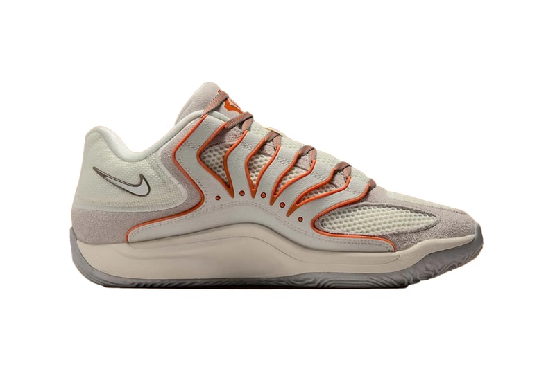 Nike KD 18 “Rise” Soft Pearl/Light Bone-Campfire Orange-Light Iron Ore  HV1992-003 Release Info Kevin Durant