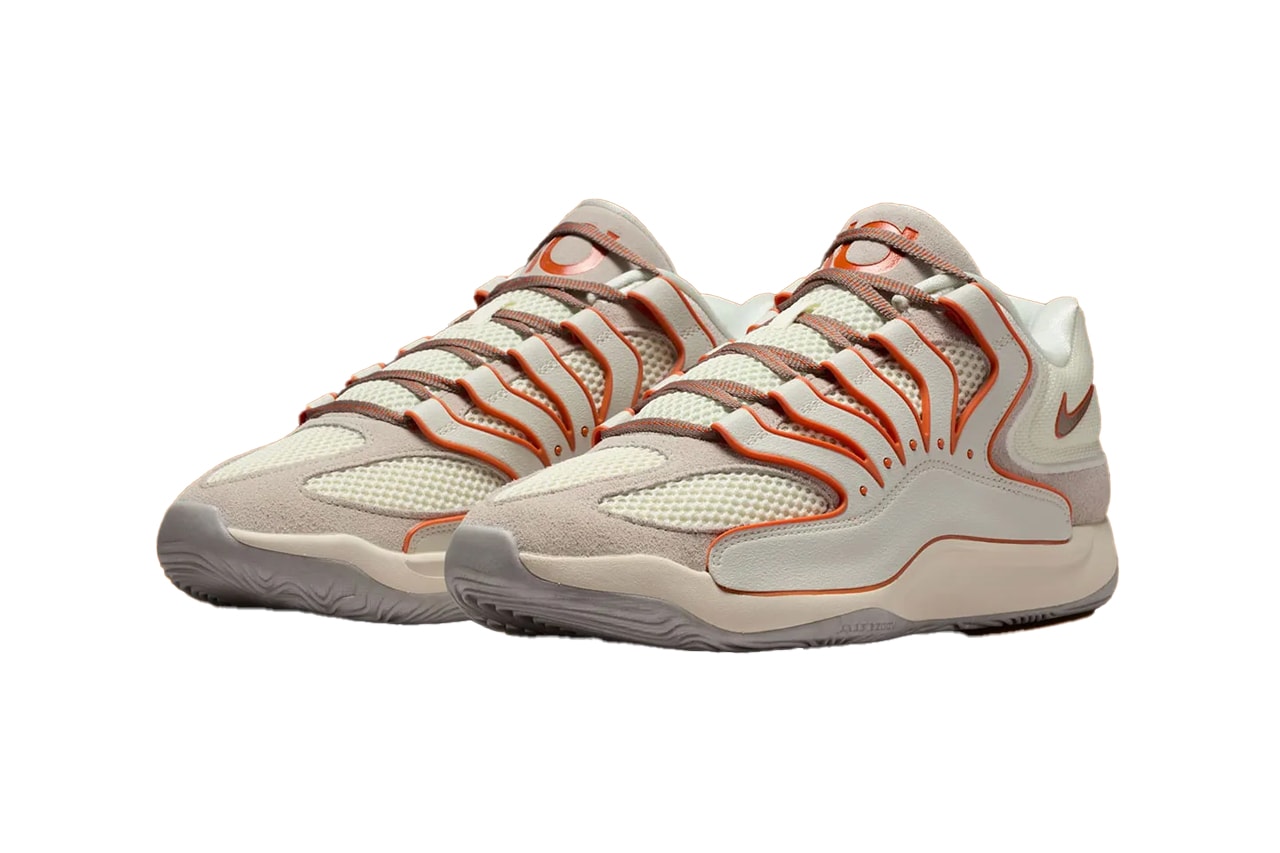 Nike KD 18 “Rise” Soft Pearl/Light Bone-Campfire Orange-Light Iron Ore  HV1992-003 Release Info Kevin Durant