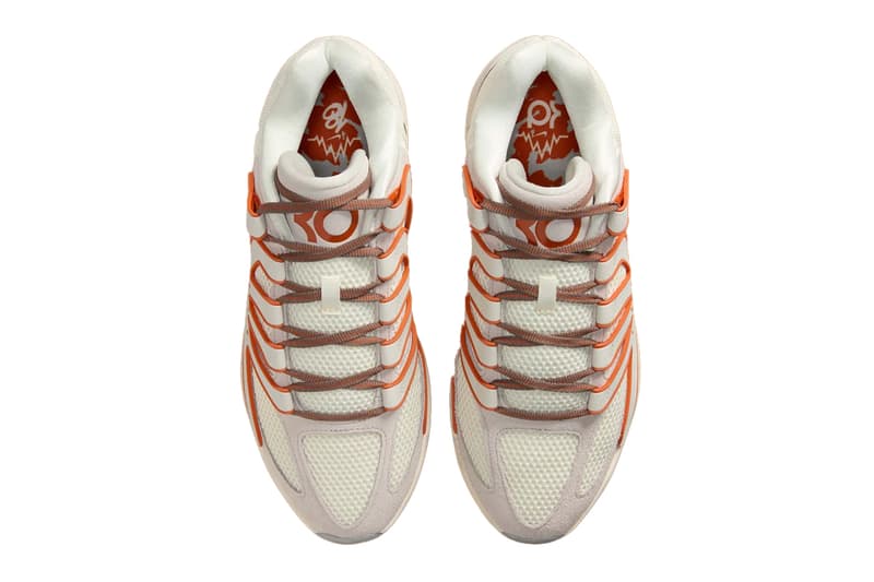 Nike KD 18 “Rise” Soft Pearl/Light Bone-Campfire Orange-Light Iron Ore  HV1992-003 Release Info Kevin Durant
