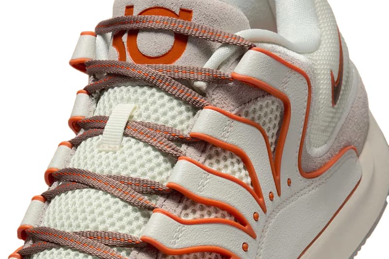 Nike KD 18 “Rise” Soft Pearl/Light Bone-Campfire Orange-Light Iron Ore  HV1992-003 Release Info Kevin Durant