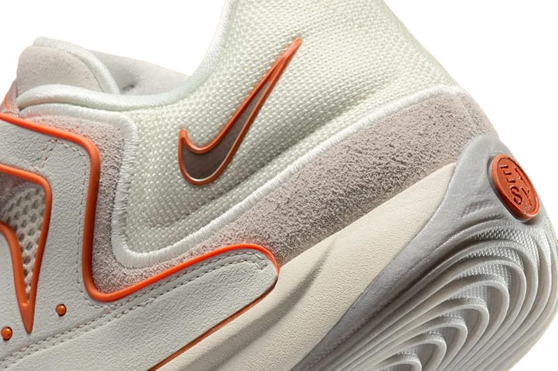 Nike KD 18 “Rise” Soft Pearl/Light Bone-Campfire Orange-Light Iron Ore  HV1992-003 Release Info Kevin Durant
