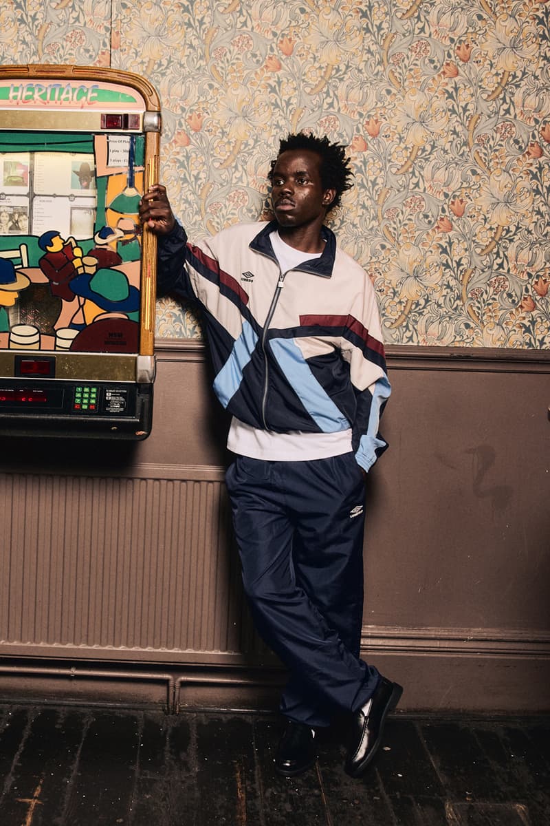 umbro fall winter 2025 northern quarter collection music manchester britpop oasis blur jersey cagoule manchester city united football t-shirt hoodie shell suit 