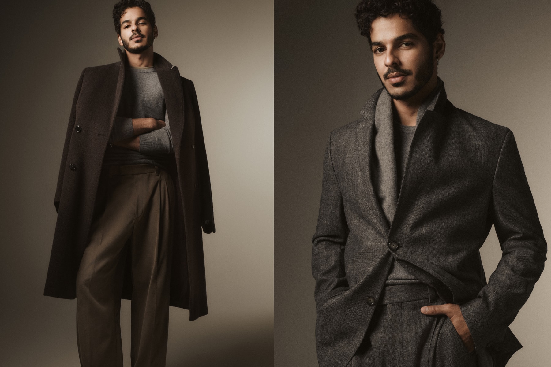 boss ishaan khatter aaron pierre amelia gray be the next boss campaign fall winter 2025 s.coups taylor fritz suit “New Trouser” knit italian wool nappa leather