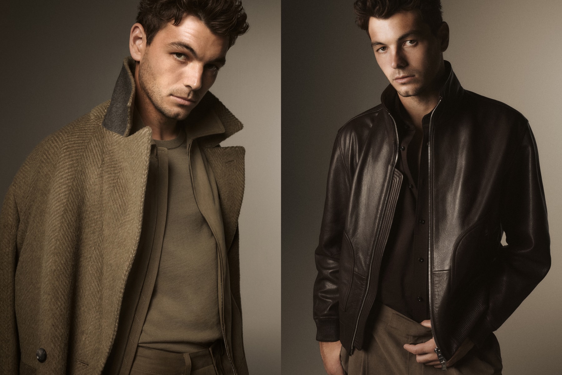 boss ishaan khatter aaron pierre amelia gray be the next boss campaign fall winter 2025 s.coups taylor fritz suit “New Trouser” knit italian wool nappa leather