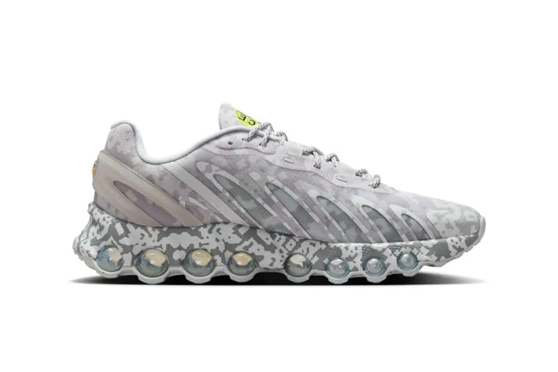 Official Look at the Cav Empt x Nike Air Max DN8 Collaboration Silver Lilac/Flat Silver-Cyber, White/Cyber-Neptune Green IB6184-002/IB6184-100