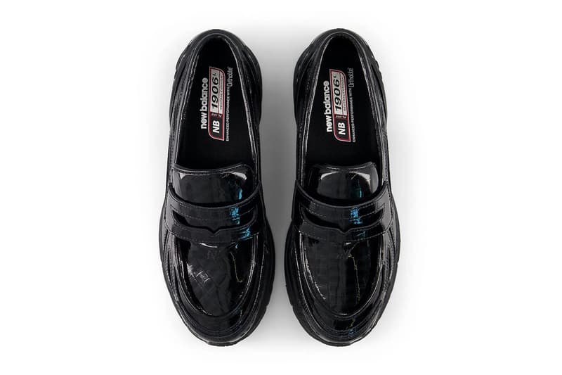 New Balance 1906L Receives Black Patent Croc Leather Release loafer shiny U1906LCR leather