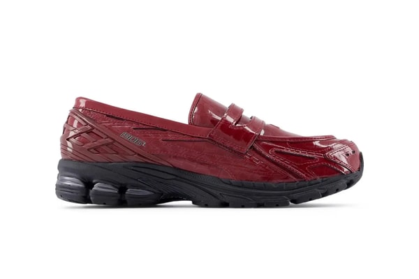 New Balance 1906L Surfaces in "Red Croc" U1906LCS loafer hybrid patent leather red black