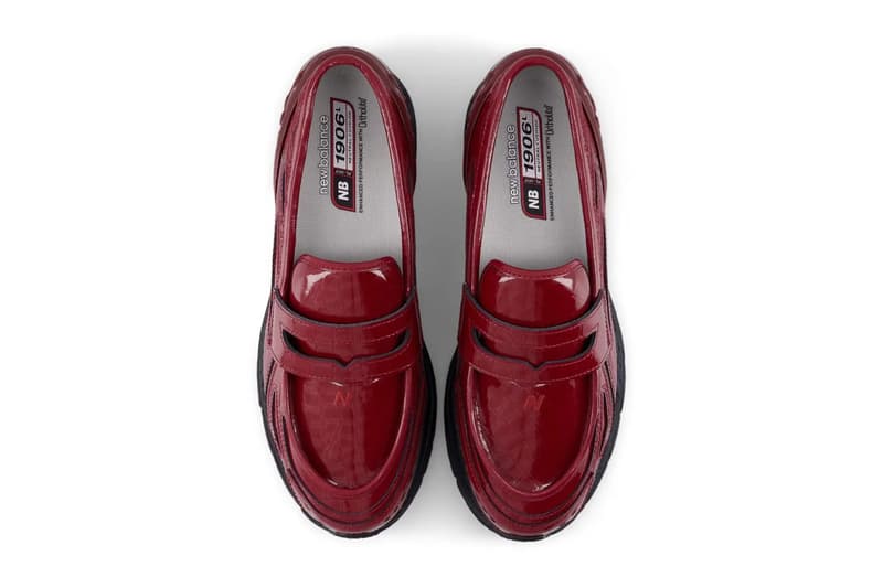 New Balance 1906L Surfaces in "Red Croc" U1906LCS loafer hybrid patent leather red black